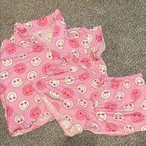 Pink Smiley Face Kids Pajamas